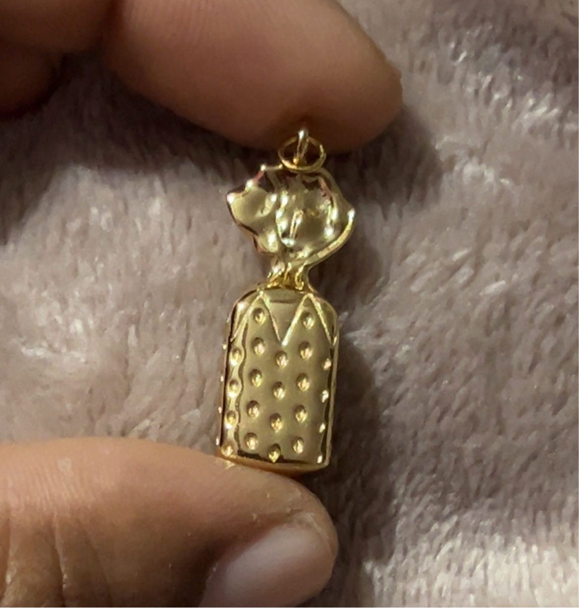 14k gold plated strawberry bon bon charm