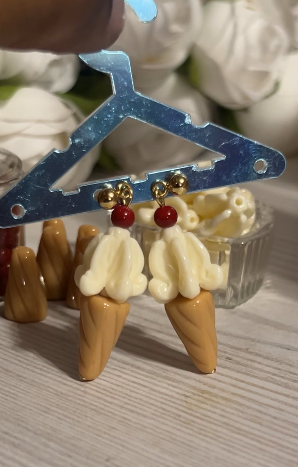 Vanilla soft serve earrings