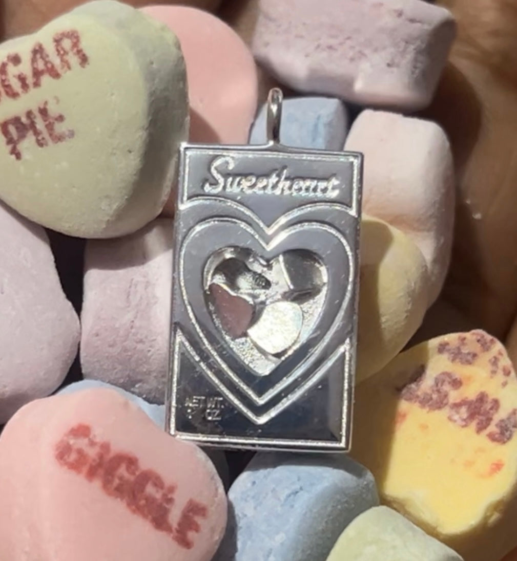 Silver sweetheart box charm
