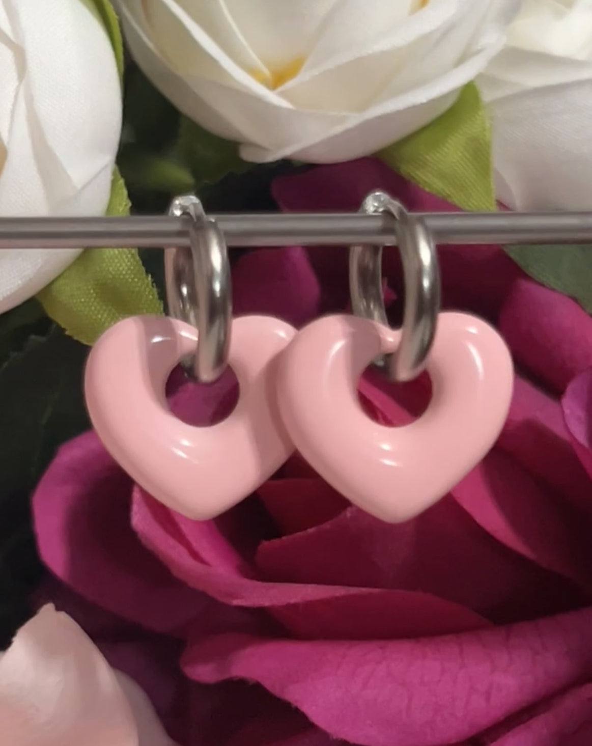 Strawberry huggie hoops
