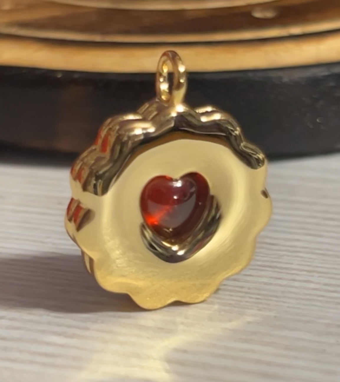 14k Gold plated Jammy biscuit charm