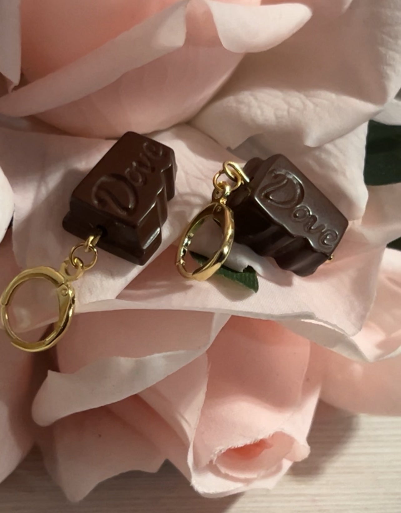 Milk chocolate dove earrings