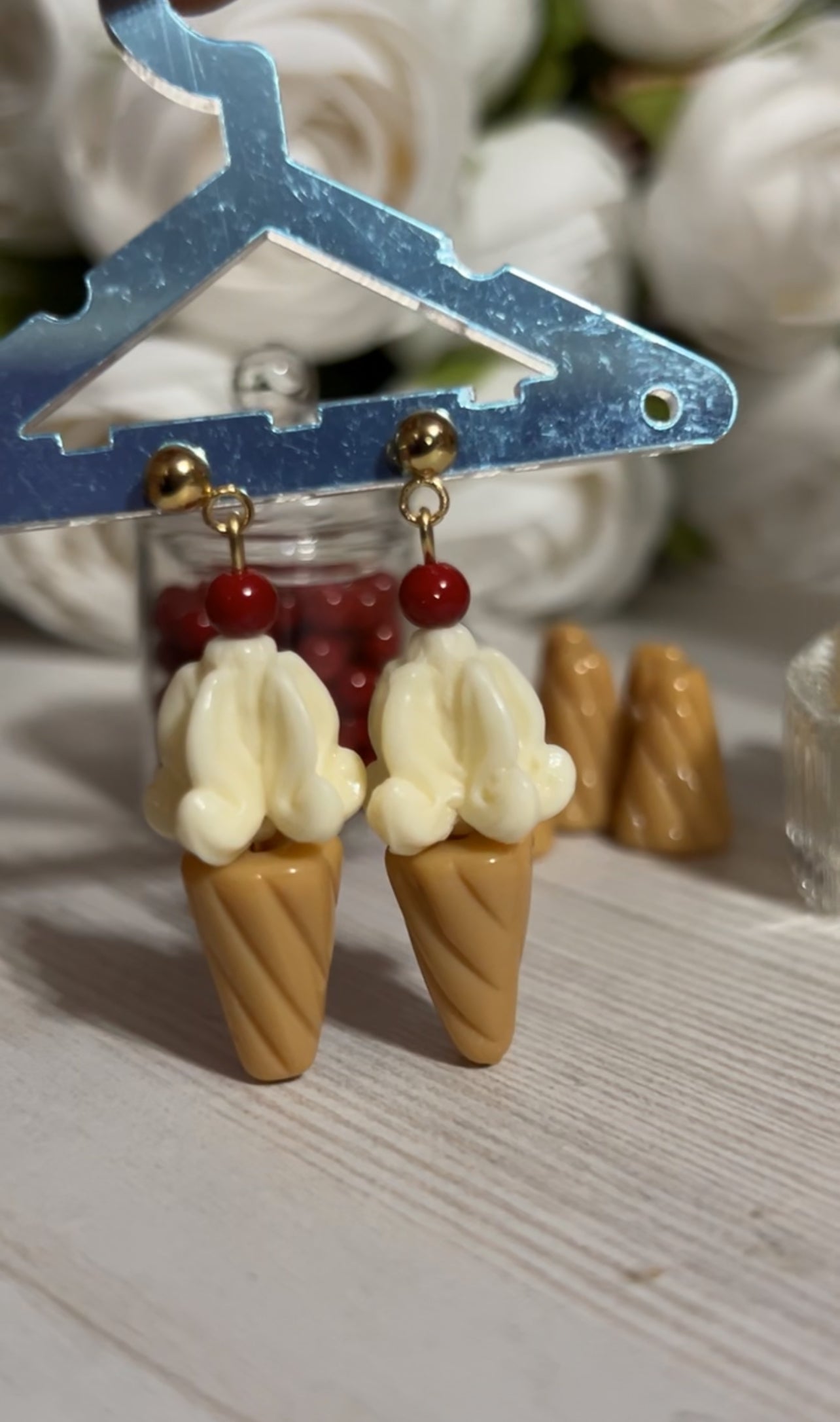 Vanilla soft serve earrings