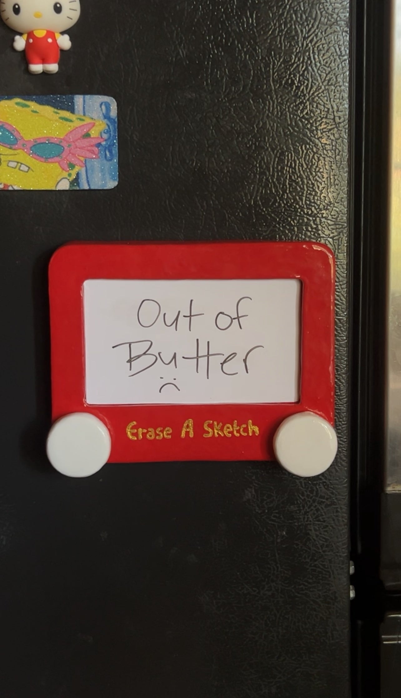 Erase a sketch dry erase board magnet