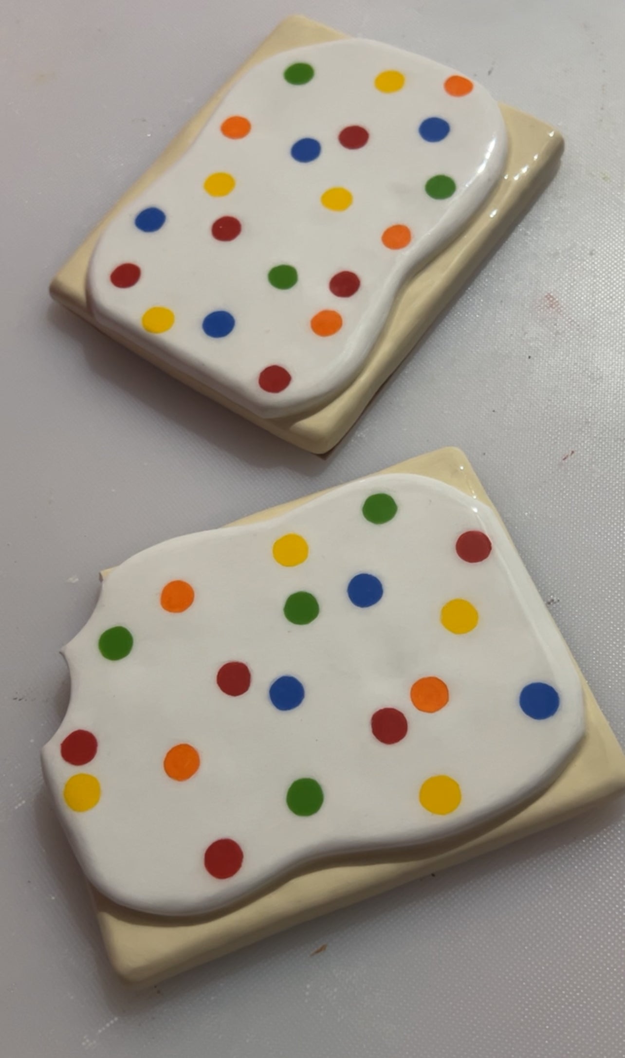 Confetti cake pop tart coasters