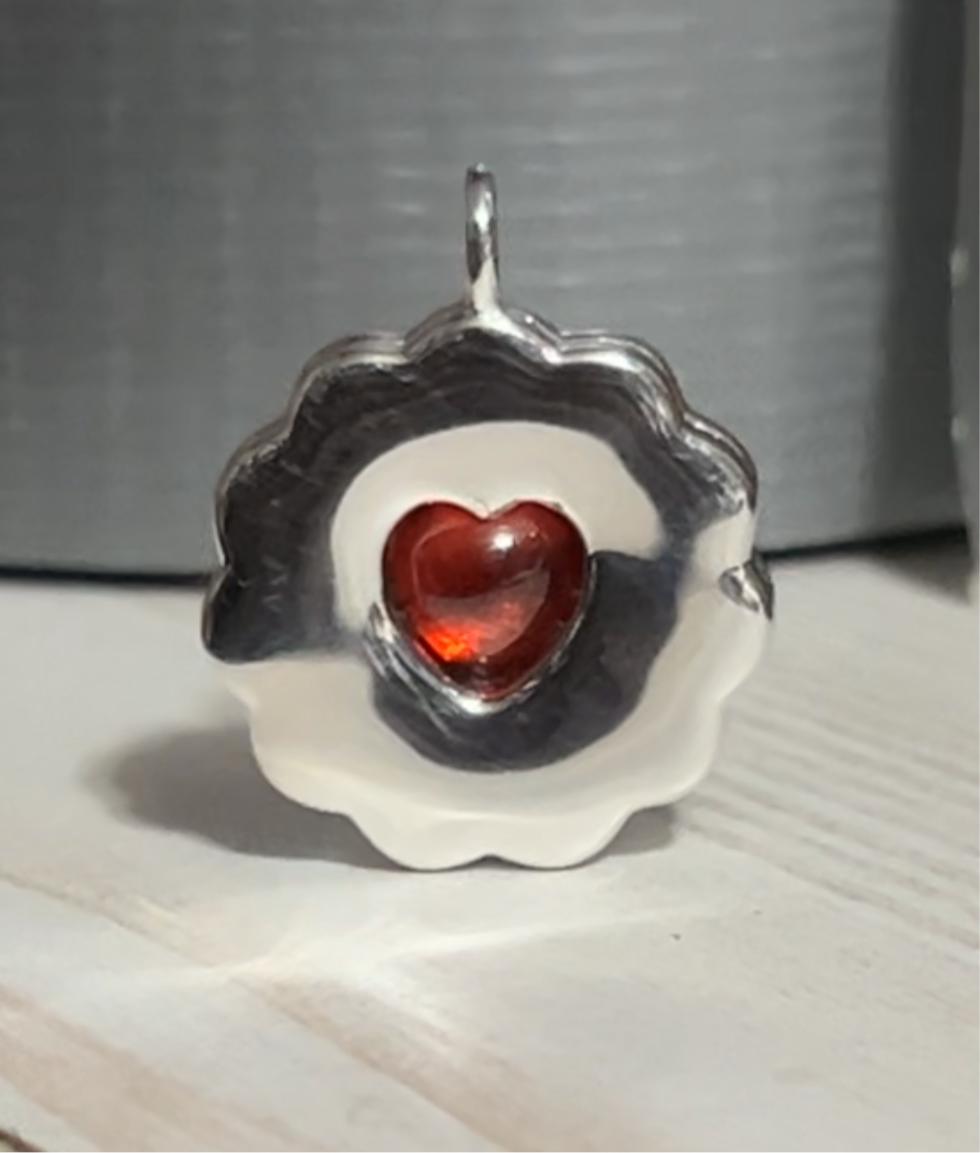 Silver jammy biscuit charm