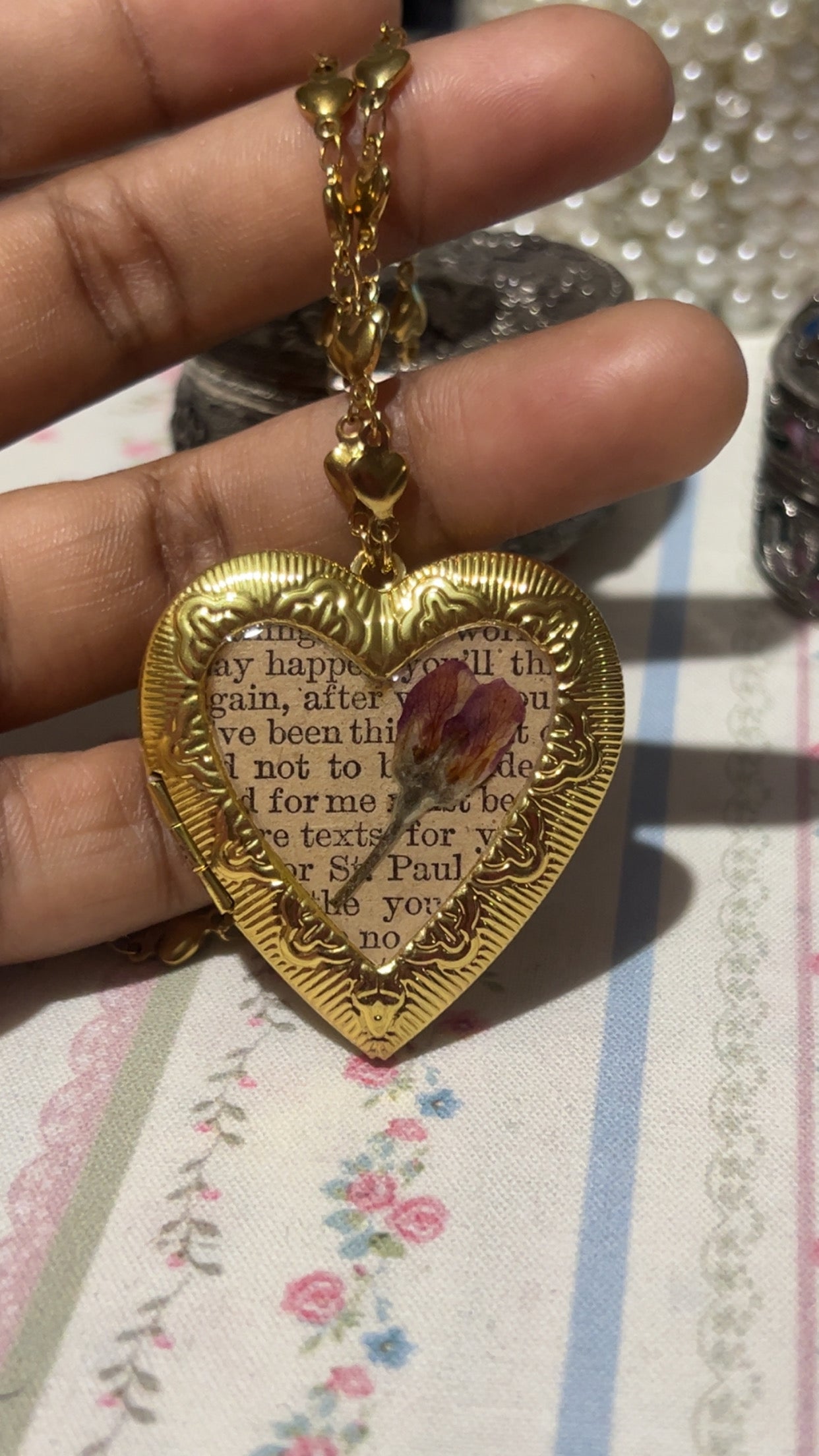 Storybook locket (silver and gold)