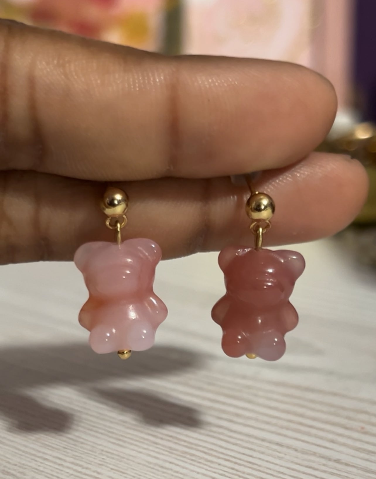 Fruit punch gummy bear earrings