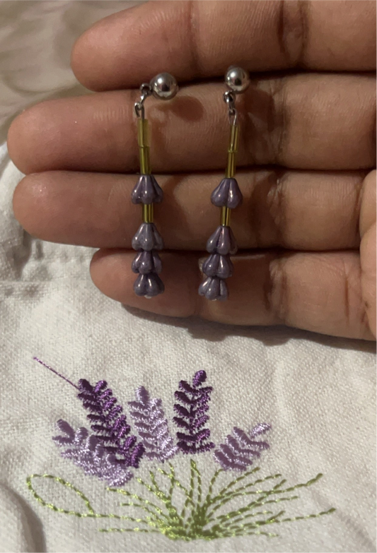Lavender stems earrings