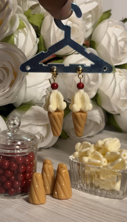 Vanilla soft serve earrings