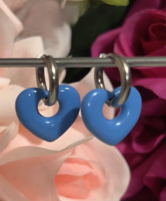 Blueberry huggie hoops