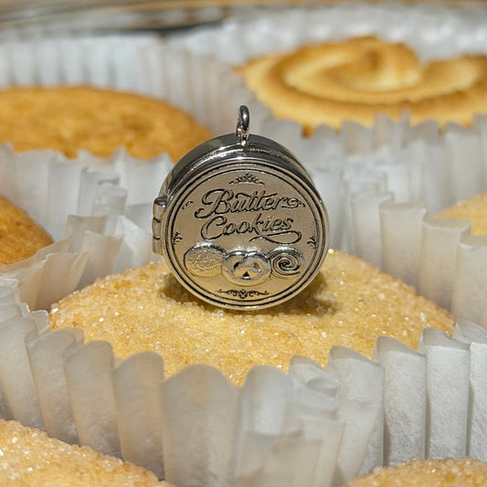Silver Butter cookie tin charm