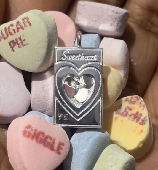 Silver sweetheart box charm