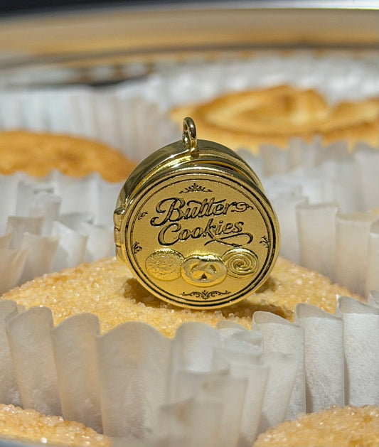 Gold Butter cookie tin charm