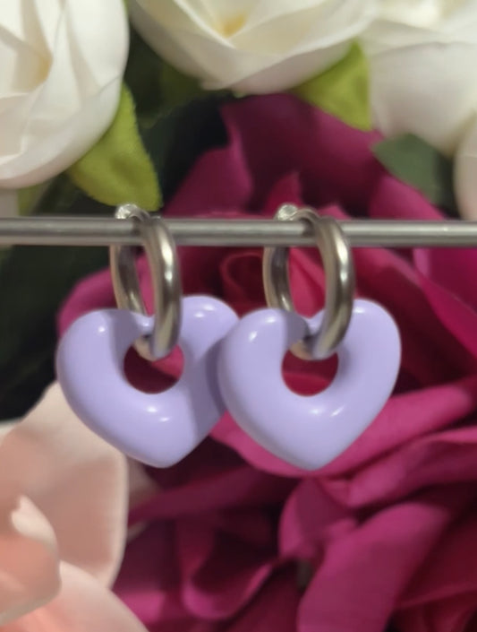 Grape huggie hoops