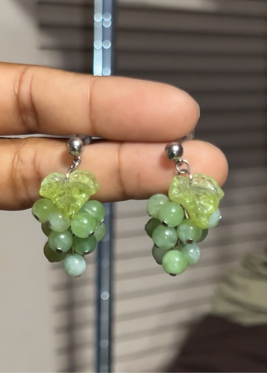 Green grape earrings