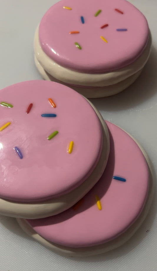 Frosted Sugar cookie coasters 4 pc