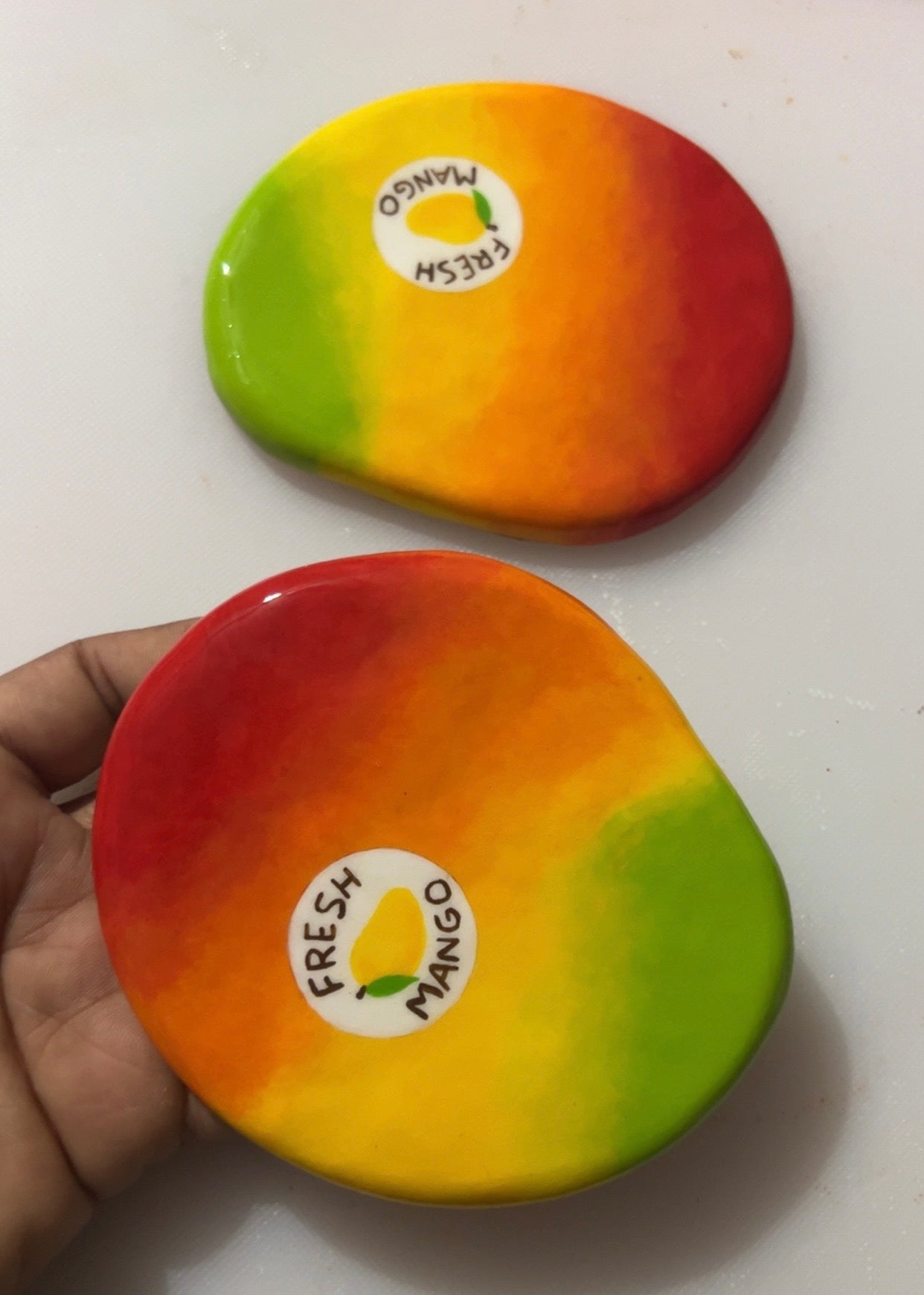 ‘Fresh mango’ coasters 2 pc