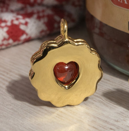 14k Gold plated Jammy biscuit charm