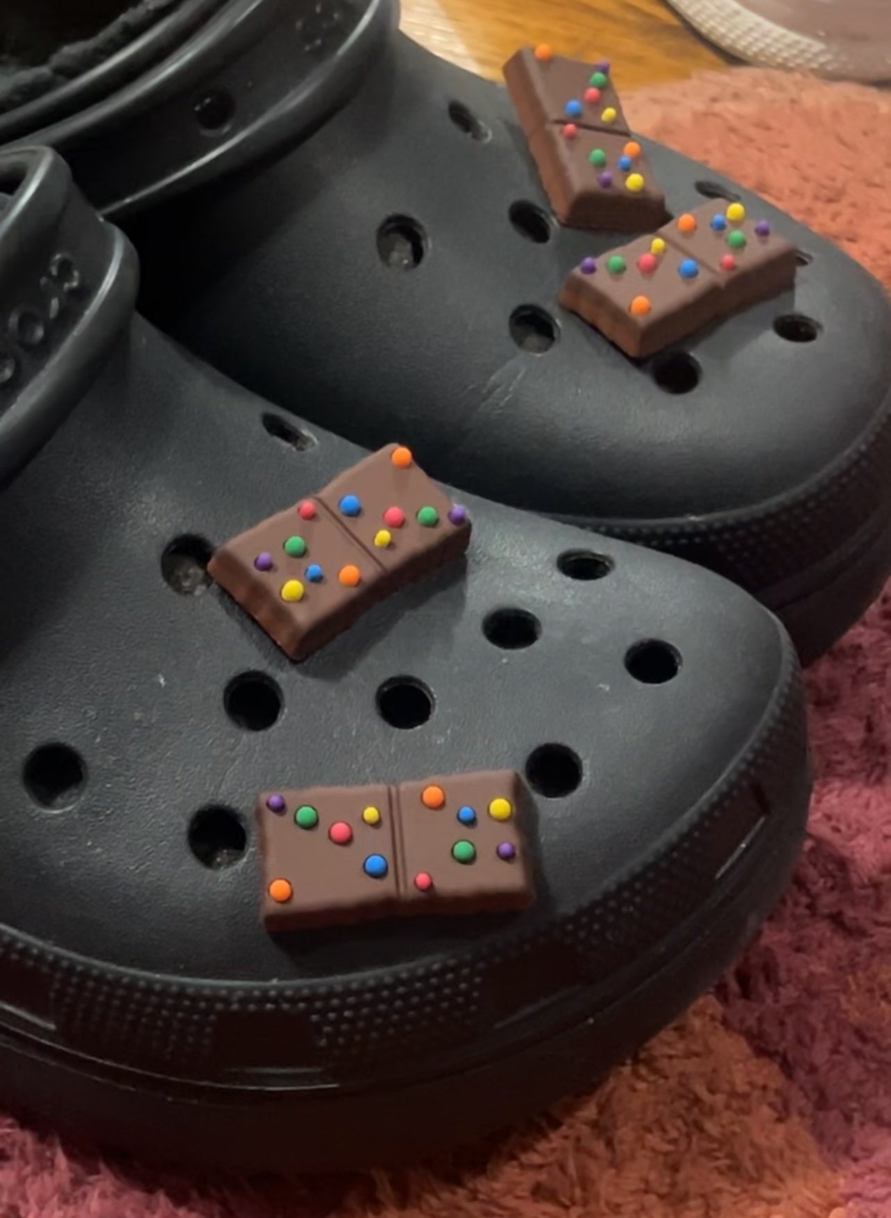 2 pc rainbow brownie clog shoe charms