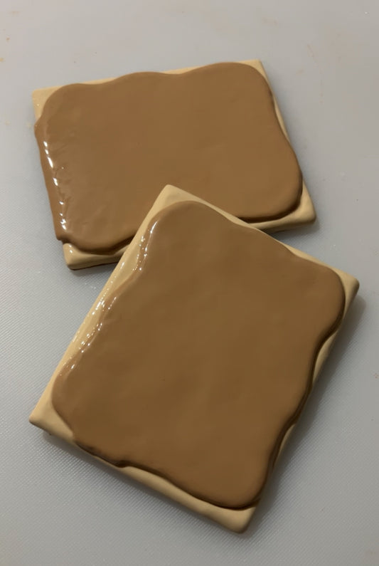 2 pc brown sugar cinnamon poptart coasters