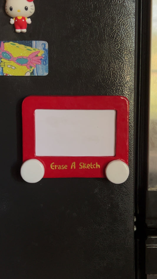Erase a sketch dry erase board magnet